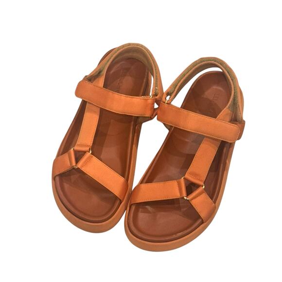 Ulla Johnson Women’s Astra Sport Satin Sandal Round Toe Orange Size 37 NWOT - Picture 6 of 12